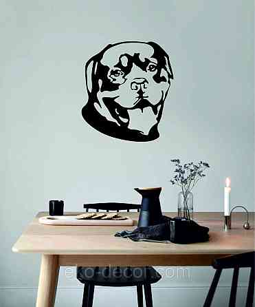 Декоративное настенное Панно «Ротвелер», Декор на стену 90*90 см, Черный Киев