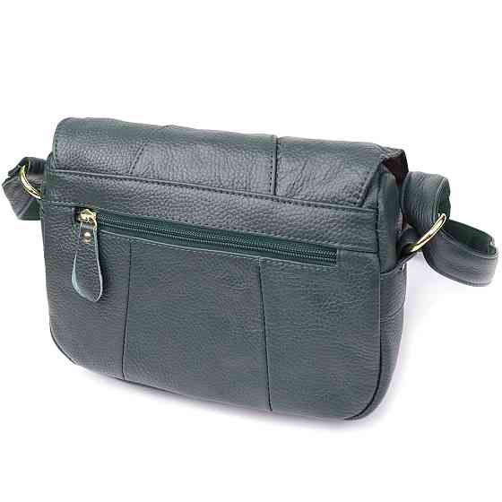 Повседневная женская сумка из натуральной кожи Vintage 22970 Зеленый Киев