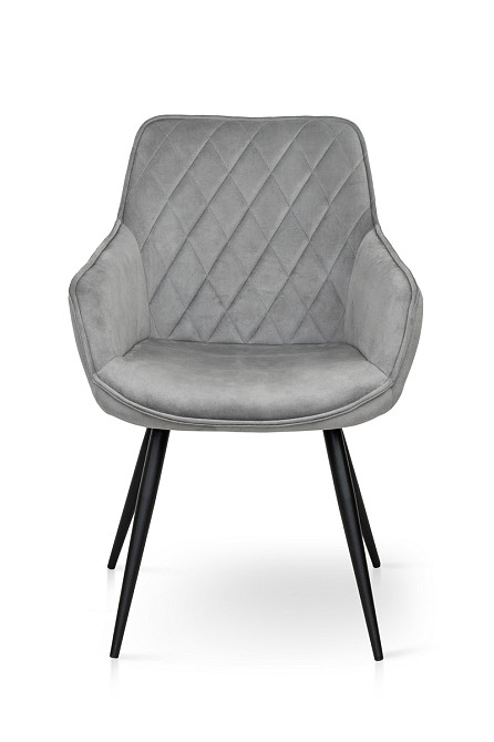 Крісло Наомі, чорний/ велюр світл-сірий Київ - фото 2