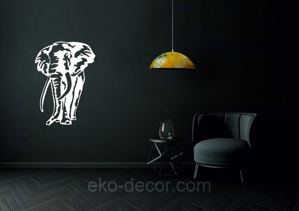 Декоративне настінне Панно «Слон», Декор на стіну 90*64 см, Білий Київ - фото 9