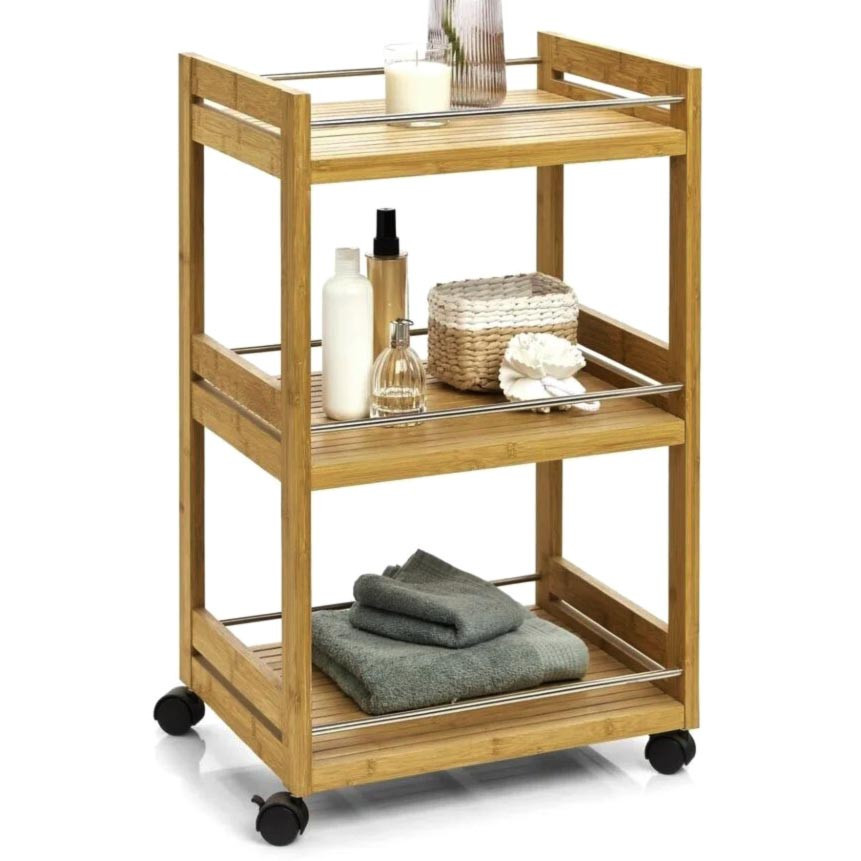 Етажерка для ванної на коліщатах "Гарбер" сієна Миколаїв - фото 1