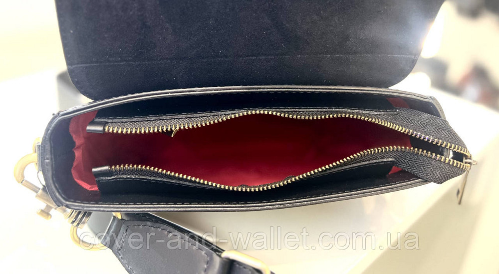 Женская сумка кросс-боди в стиле селин из гладкой кожи черного цвета Virginia Conti Киев - изображение 10