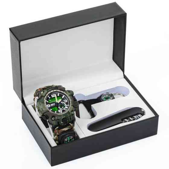 Чоловічий наручний годинник Besta Box Military Set​​​​​​​ з компасом + подарунковий набір Вінниця