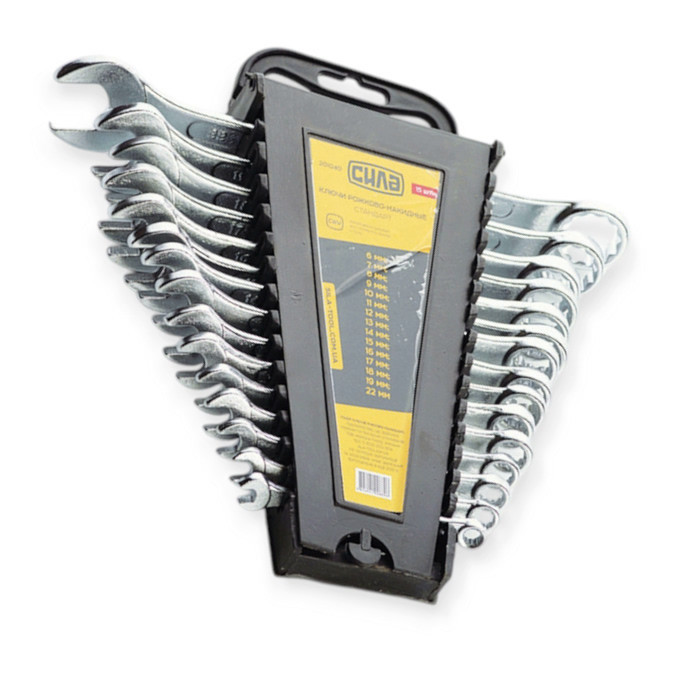 Набор ключей рожково-накидных 6-22 мм 15 шт (планшет) CrV Мукачево - изображение 1