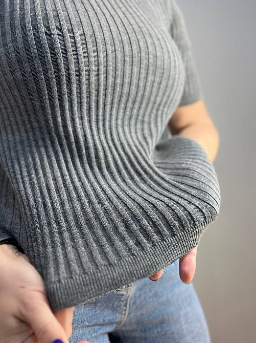 Реглан женский KARON 10624 ажурная вязкая полоса лапша короткий полупрозрачный рукав one size, серый, one size Киев - изображение 6