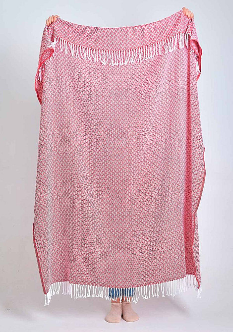 Бавовняний плед-покривало OSKAR 140х200см 350г/м2 (Червоний) Суми - фото 2