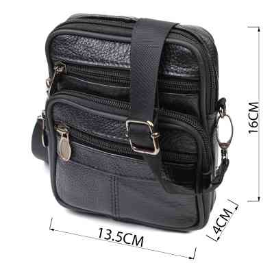 Сумка Vintage На пояс из натуральной кожи Черная (21483) Винница