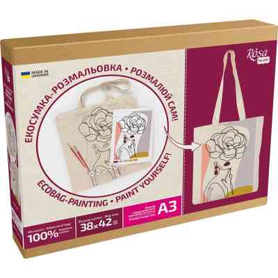 Набор для творчества Rosa Talent раскраска-экосумка, Floral Girl А3 38х42см (4823098541202) Винница