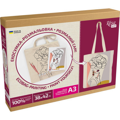 Набор для творчества Rosa Talent раскраска-экосумка, Floral Girl А3 38х42см (4823098541202) Винница - изображение 2