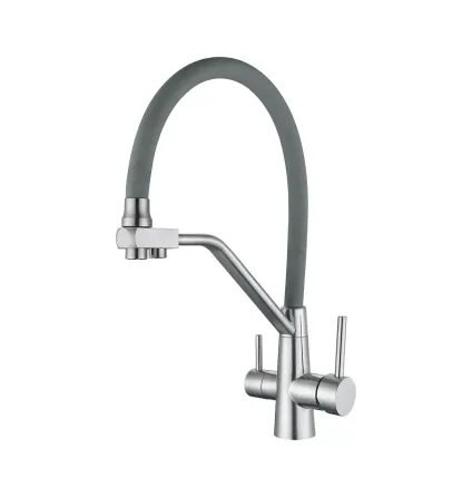 Смеситель для кухни с подключением к фильтру WEZER INX4A-08 хром/серый Киев