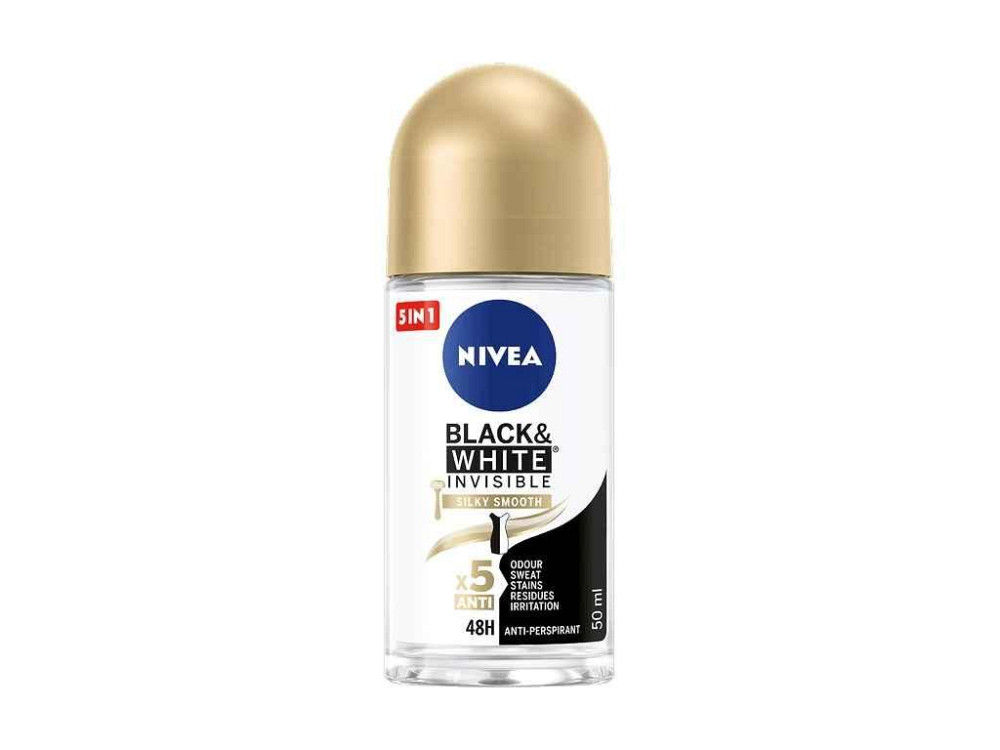 Антиперспірант роликовий 50мл Чорне та Біле Невидимий Гладкий Шовк ТМ NIVEA Київ - фото 1