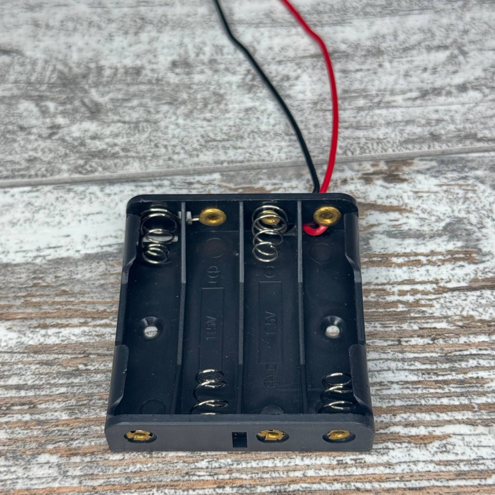 Бокс для батареек 4×AAA 6В с проводами, держатель аккумуляторов для Arduino, DIY, электронных модулей Киев - изображение 2