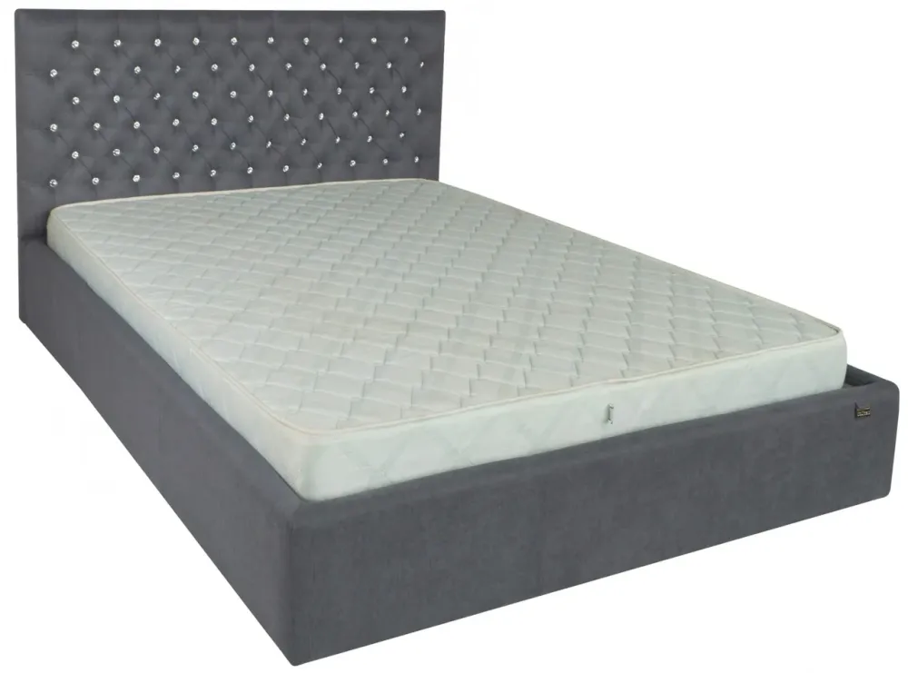 Кровать Двуспальная Cambridge Comfort 160 х 190 см Fibril 16 С1 С подъемным механизмом и нишей для белья Темно-серый Киев - изображение 1