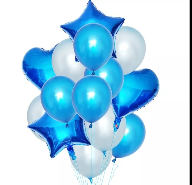 Фонтан с шаров синий голубой 14шт Киев - изображение 1