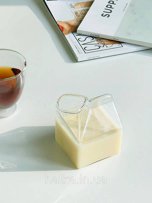 Молочник скляний Olens "Холодна гора" 350 мл скляний для дому та ресторану Київ - фото 4