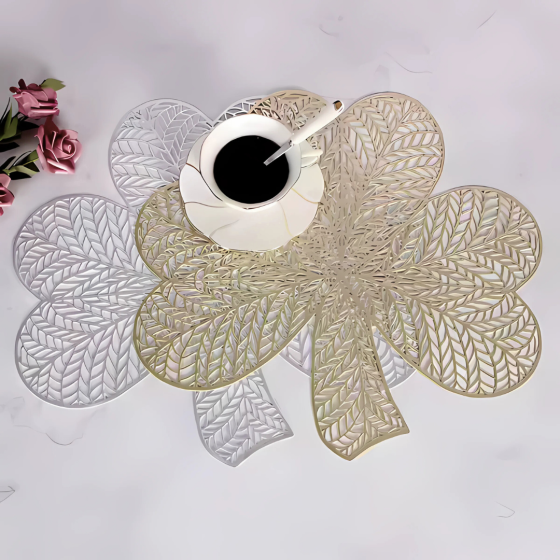 Сервировочная салфетка под горячее фигурная 41х38 см, коврик сервировочный золотистый набор 2 шт Каменец-Подольский