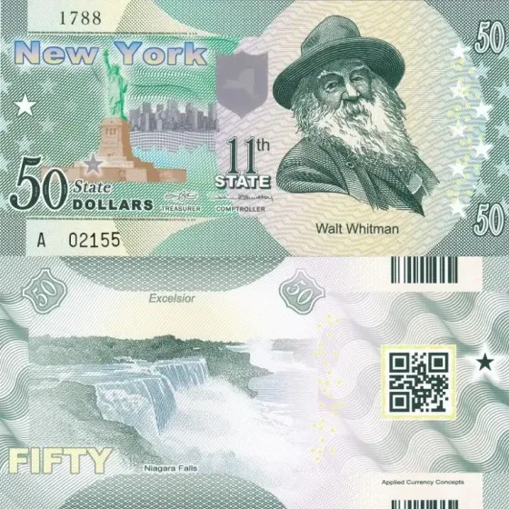 Fantasy/США — 50 Dollars 2014 — 11th state New York — Polymer — Сувенір — UNC Полтава
