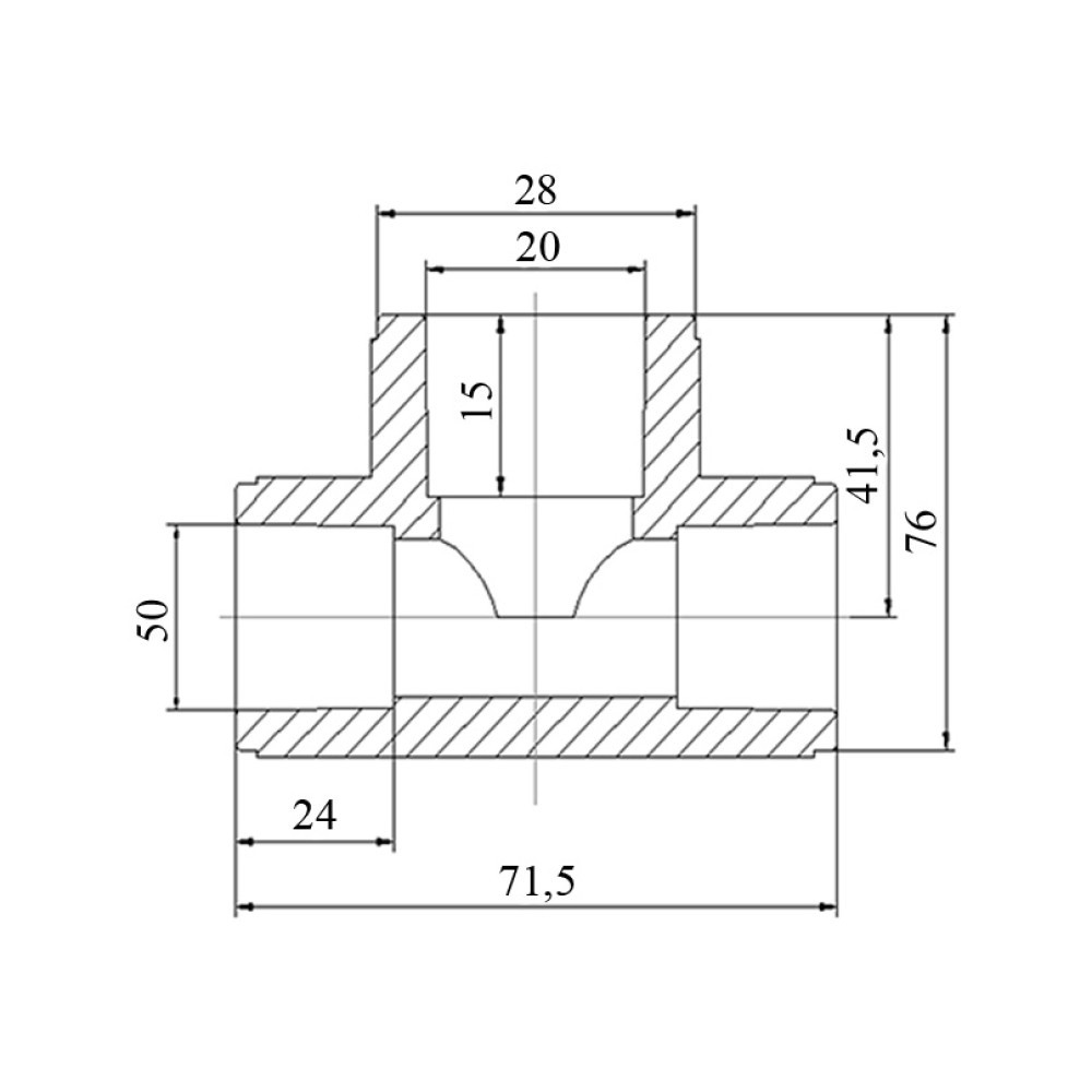 Трійник PPR Blue Ocean 50х20х50 редукційний Київ - фото 2