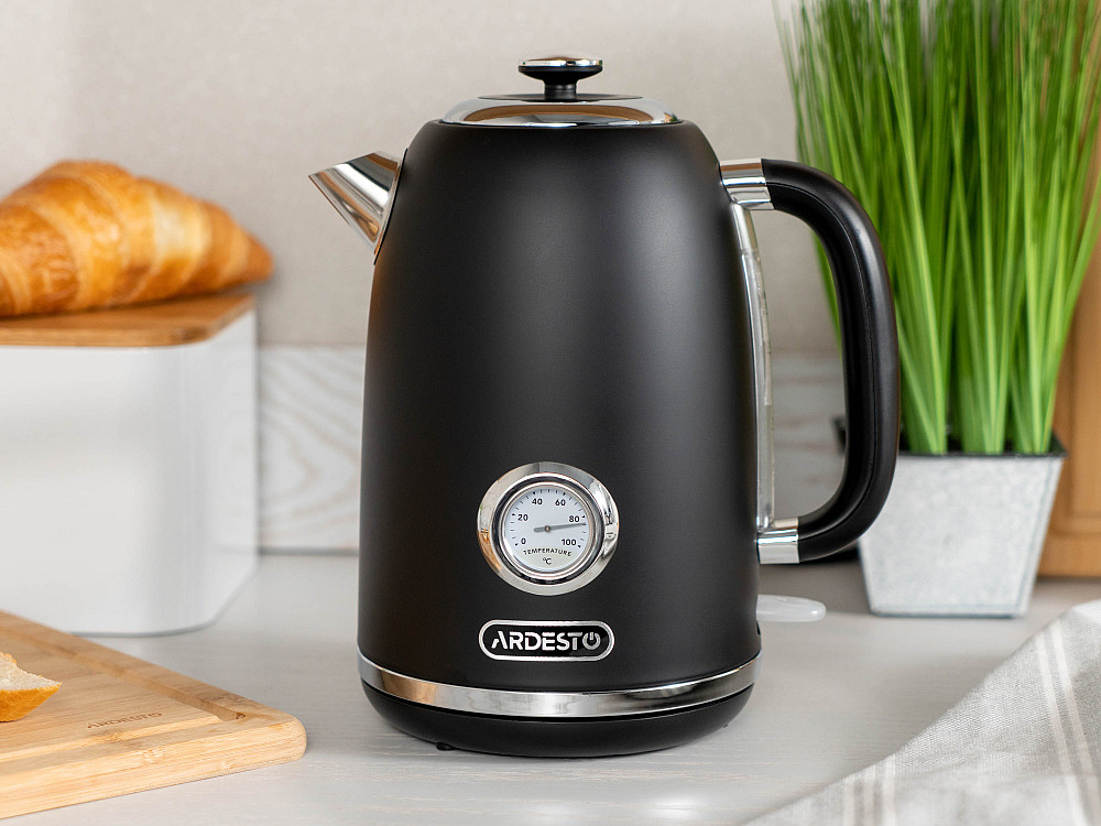 Електрочайник ARDESTO Vintage Dream 1.8л, Strix, метал, чорний матовий Киев - изображение 4