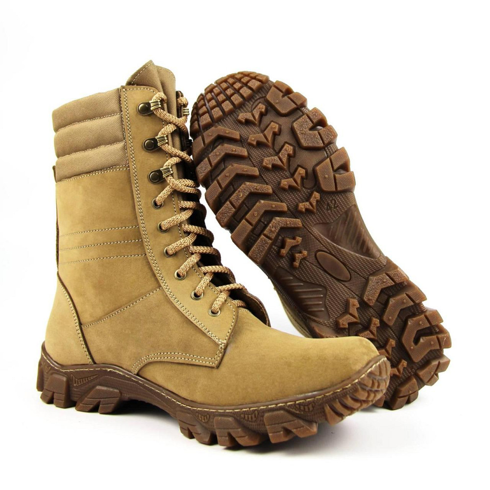 Чоловічі військові шкіряні демісезонні берці бежеві, Якісні шкіряні берці весна осінь для ЗСУ Львів - фото 8