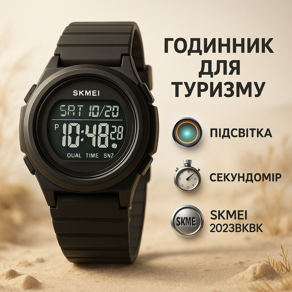 Бюджетные спортивные часы SKMEI, Часы рыбака охотника, Часы спортивные скмей Оригинальные мужские PJ-67 Львов - изображение 3