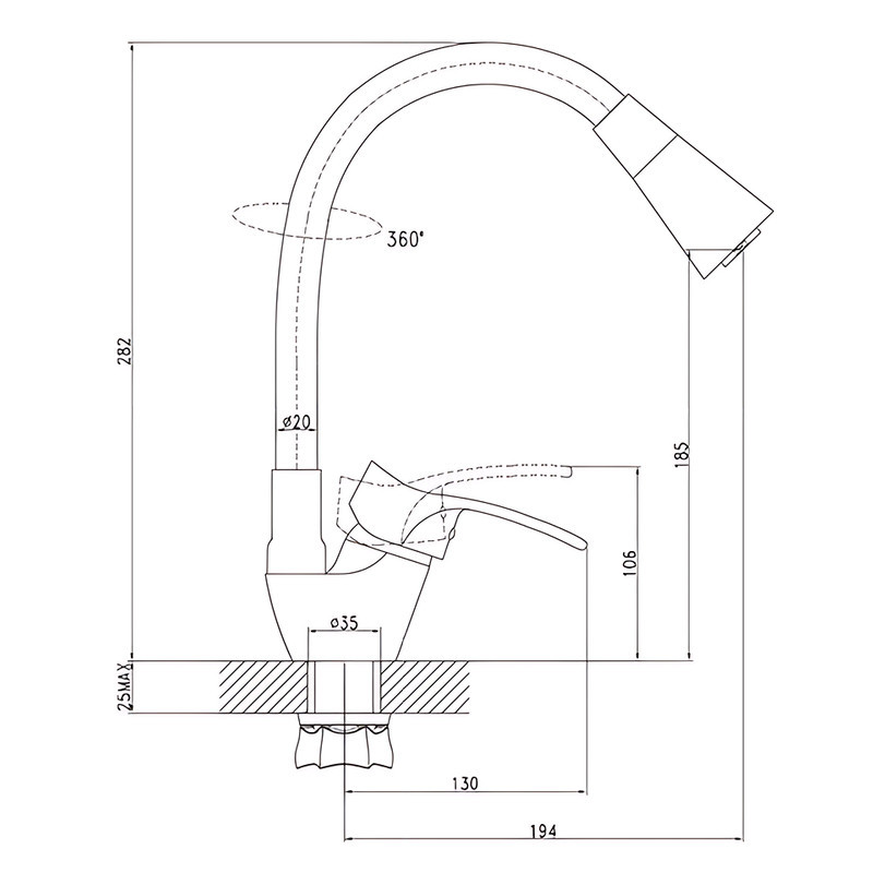 Кухонный смеситель с силиконовым изливом Zerix YUT 279 Reflector Gray, серый излив (ZX5987) Харьков - изображение 2