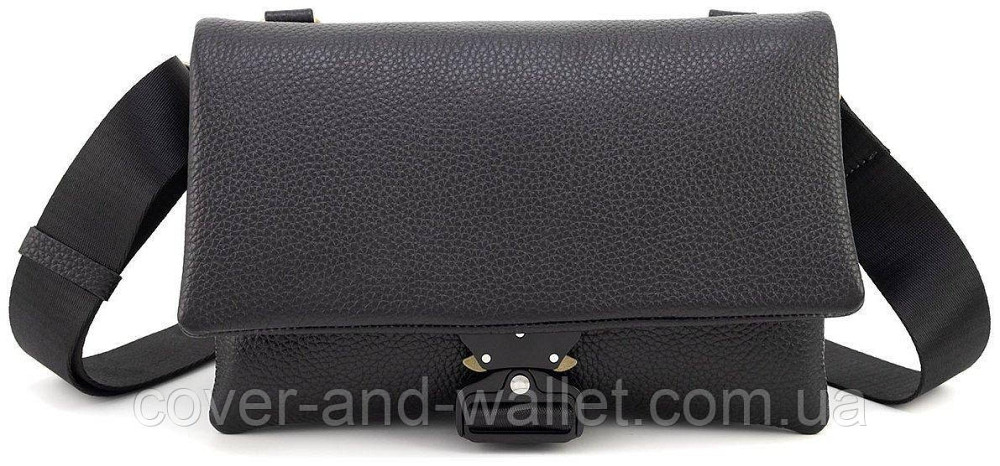 Стильная мужская барсетка через плечо из натуральной кожи в черном цвете Grande Pelle 731710 Киев - изображение 1