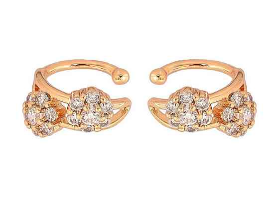 Сережки кафи позолота 18K «Кришталеві квіточки» 290848 ТМ XUPING Київ