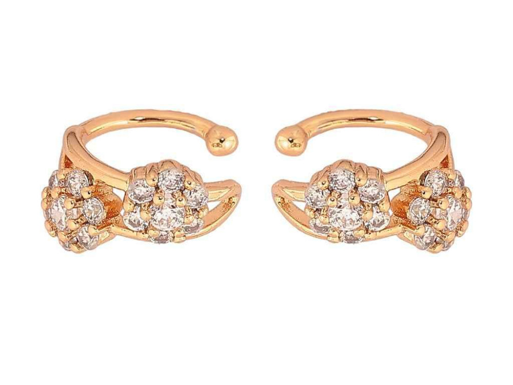 Сережки кафи позолота 18K «Кришталеві квіточки» 290848 ТМ XUPING Київ - фото 1
