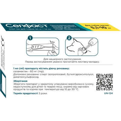 Краплі для тварин Селфаст від бліх, кліщів і гельмінтів для собак 5.1-10 кг (4820275971487) Вінниця - фото 2