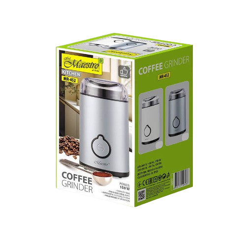 Кавомолка 150W з покриттям "soft-touch" сірий MR-452-GREY Маестро Житомир