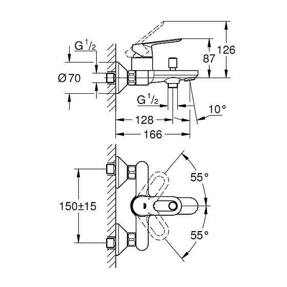 Змішувач для ванни Grohe BauLoop 23603000 хром Київ