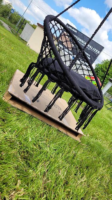 Подвесное кресло качалка качеля JUST GARDEN RIO-01 + подушка качели для террасы Черный Киев - изображение 8