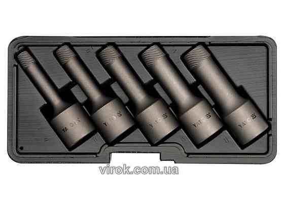 Набір екстракторів YATO : квадрат 1/2". Ø= 8-16 мм, для гвинтів 8660 HRC 49-52. 5 Од. [20] Одеса