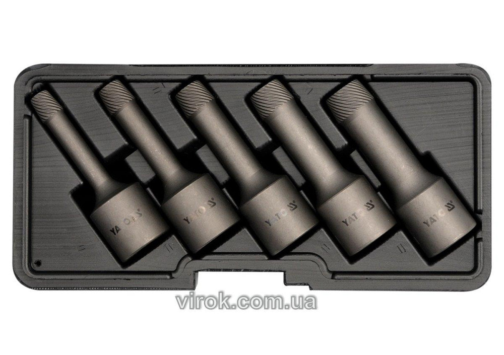 Набір екстракторів YATO : квадрат 1/2". Ø= 8-16 мм, для гвинтів 8660 HRC 49-52. 5 Од. [20] Одеса - фото 1