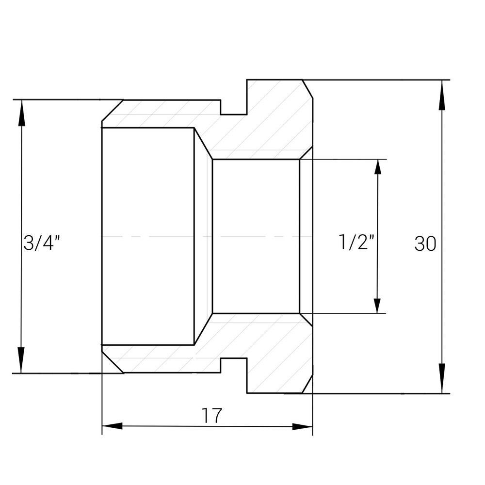 Футорка 3/4| х1/2" НВ нікельована NF433S OPTIMUM Київ - фото 3