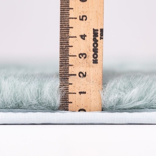 Килимок для підлоги з еко-хутра ТМ Dariana Tweed 75*150 см м'ятний Житомир - фото 5