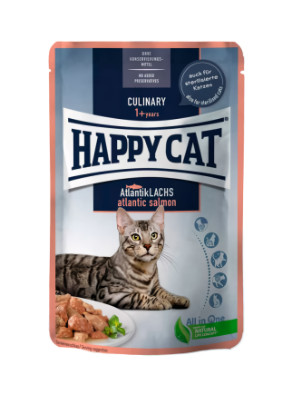 Влажный корм Happy Cat Culinary A-Lachs с лососем для кошек (кусочки в соусе) пауч, 85 г Винница