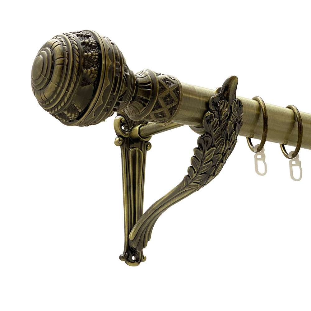 Карниз Orvit Арабеска металевий однорядний ретро Антик 35 мм 200 см (00-00011560) Львов - изображение 1