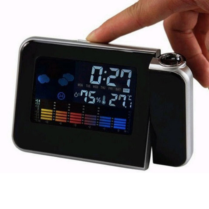 Часы с функцией влажности DS-8190 2573, Настольные электронные часы с подсветкой Лед настольные EZ-70 Львов - изображение 5