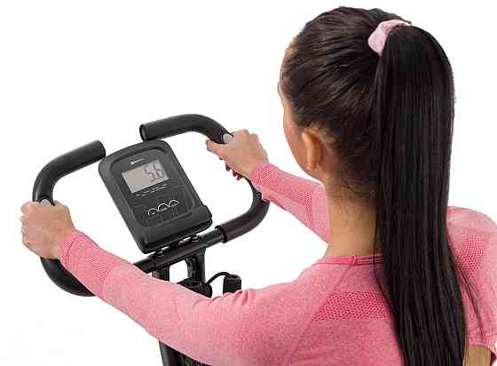 Велотренажер магнітний Hop-Sport HS-3010X Grix X-Bike з еспандерами сіро-жовтий Київ