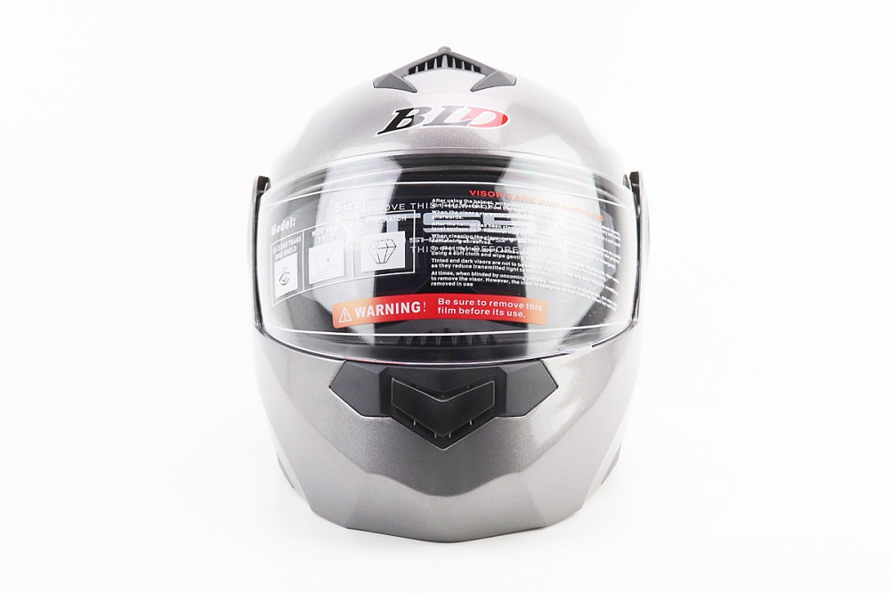 Шолом модуляр, закритий з відкидним підборіддям+відкидні окуляри BLD-159 М (57-58см), СІРИЙ глянець Київ - фото 5