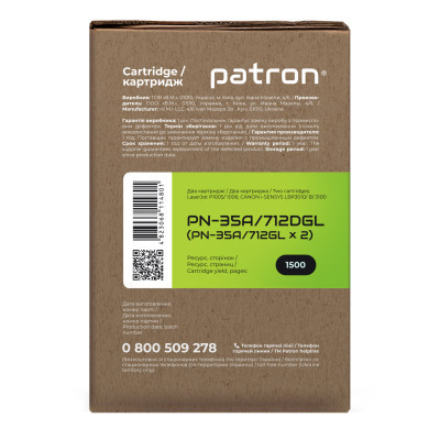 Картридж Patron HP LJ CB435A/CANON 712 GREEN Label (DUAL PACK) (PN-35A/712DGL) Вінниця - фото 3