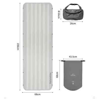 Матрас надувной Naturehike CNK2450WS034, 198х68х9.5 см, білий, із мішком для надування (6975641888048) Вінниця
