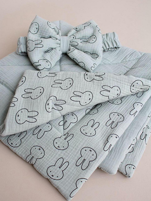 Конверт-одеяло муслиновое на выписку из роддома, в коляску, в кроватку для новорожденных 90х90 см Lari Мятный Кривой Рог - изображение 2