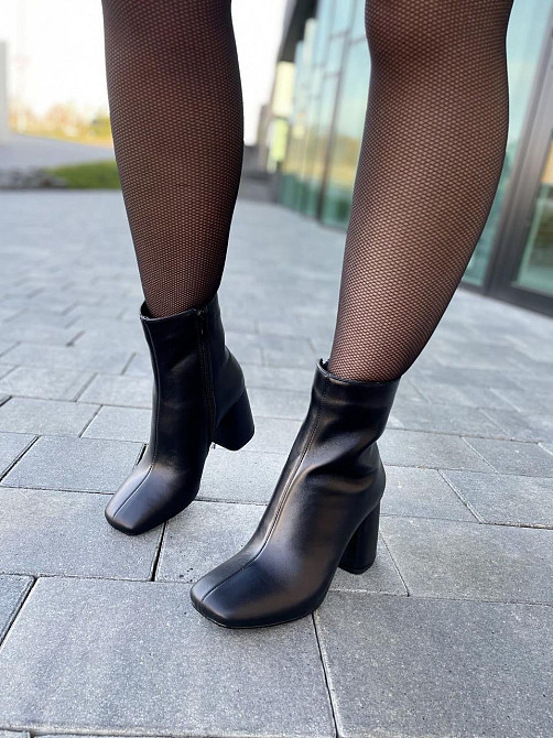 SANTINI Черевики жіночі SANTINI чорні натуральна шкіра висота 14см каблук 8см (01245-11) Коломыя - изображение 2
