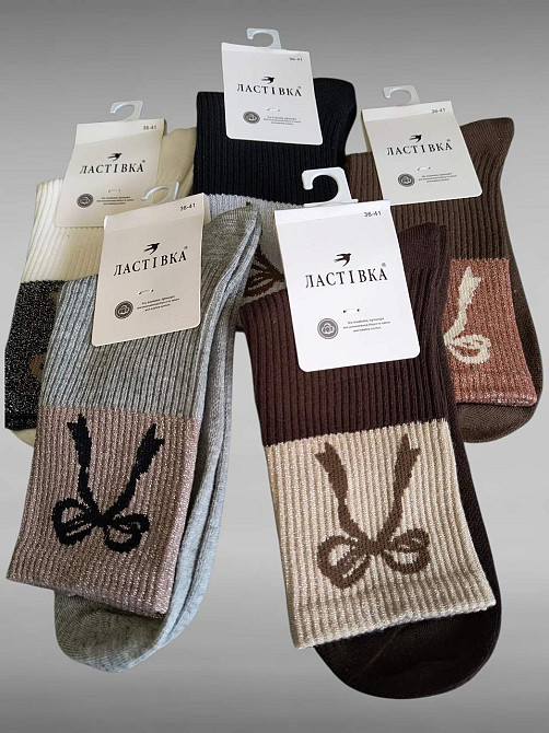 Красиві жіночі шкарпетки з бантиком. Набір із 5 шт. Ластівка. Розмір 36-41 Київ - фото 3