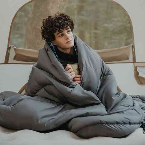 Спальный мешок с капюшоном Naturehike Clear Sky CNK2450WS042 (220 х 80см) Серый Киев