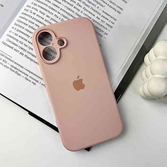 Чехол для iPhone 15/16, силиконовый, розовый песок Киев