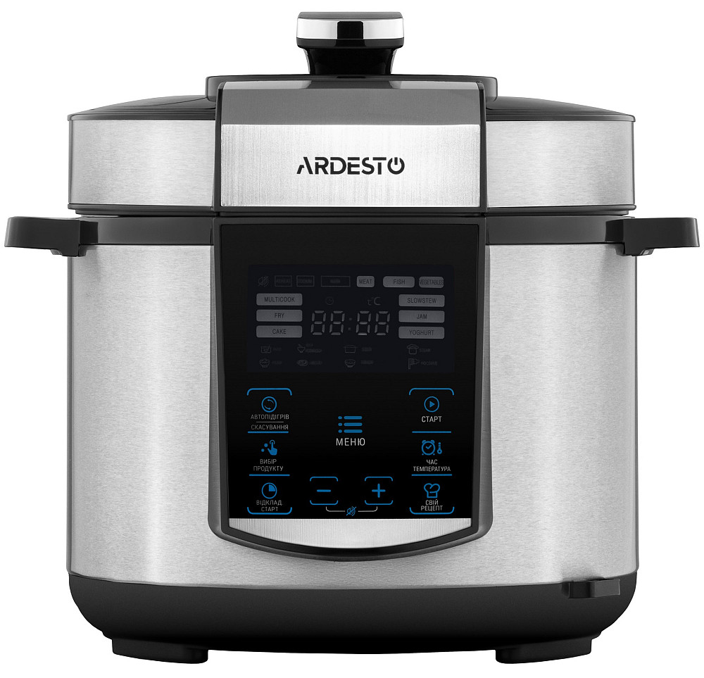 Мультиварка-скороварка ARDESTO, 900Вт, чаша-5л, електронне керув., книга рецептів, метал/пластик, сірий Киев - изображение 1